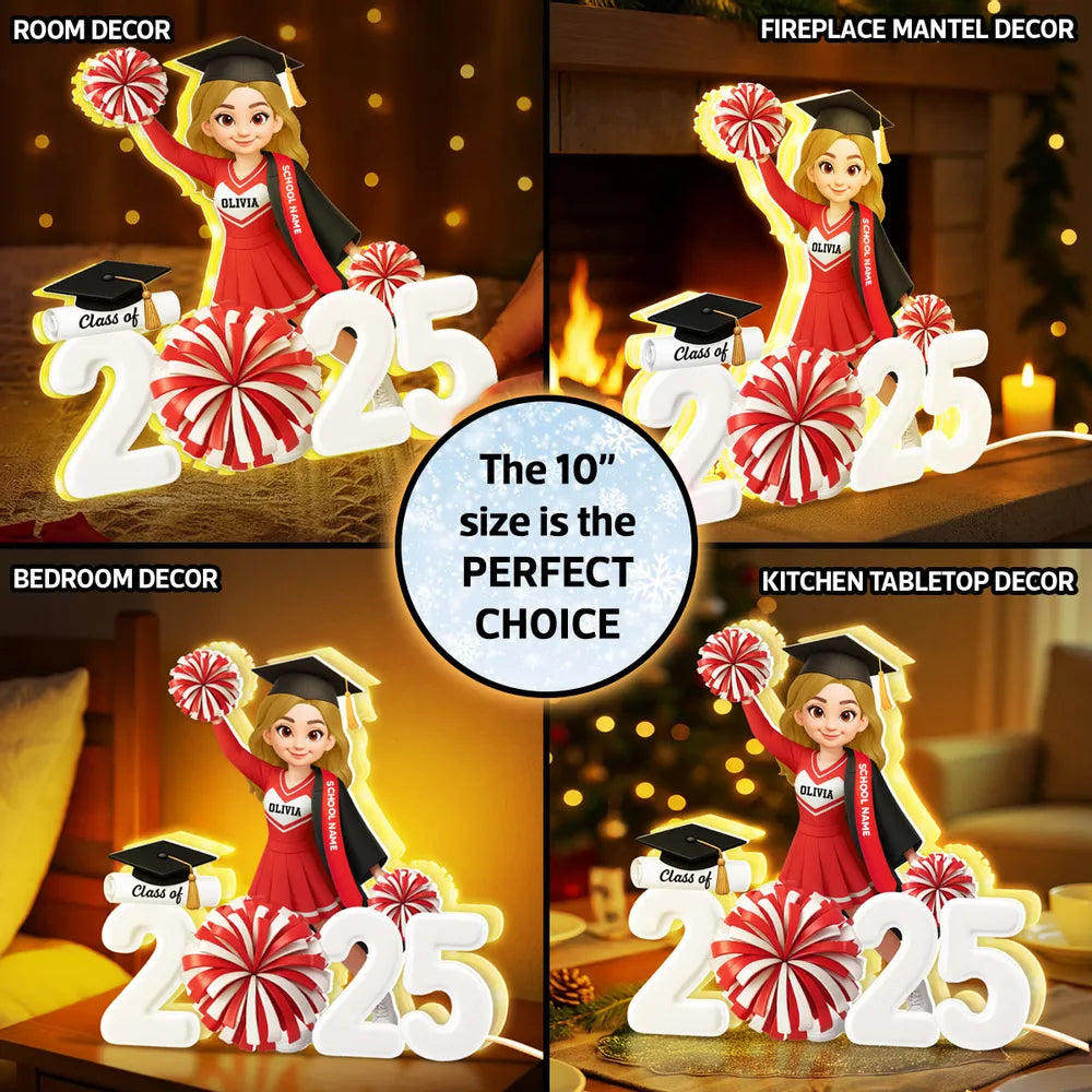 Personalized Graduation Cheerleader Figurine for Class of 2026 - Perfect Graduation Gift Plaque MagicInPrints