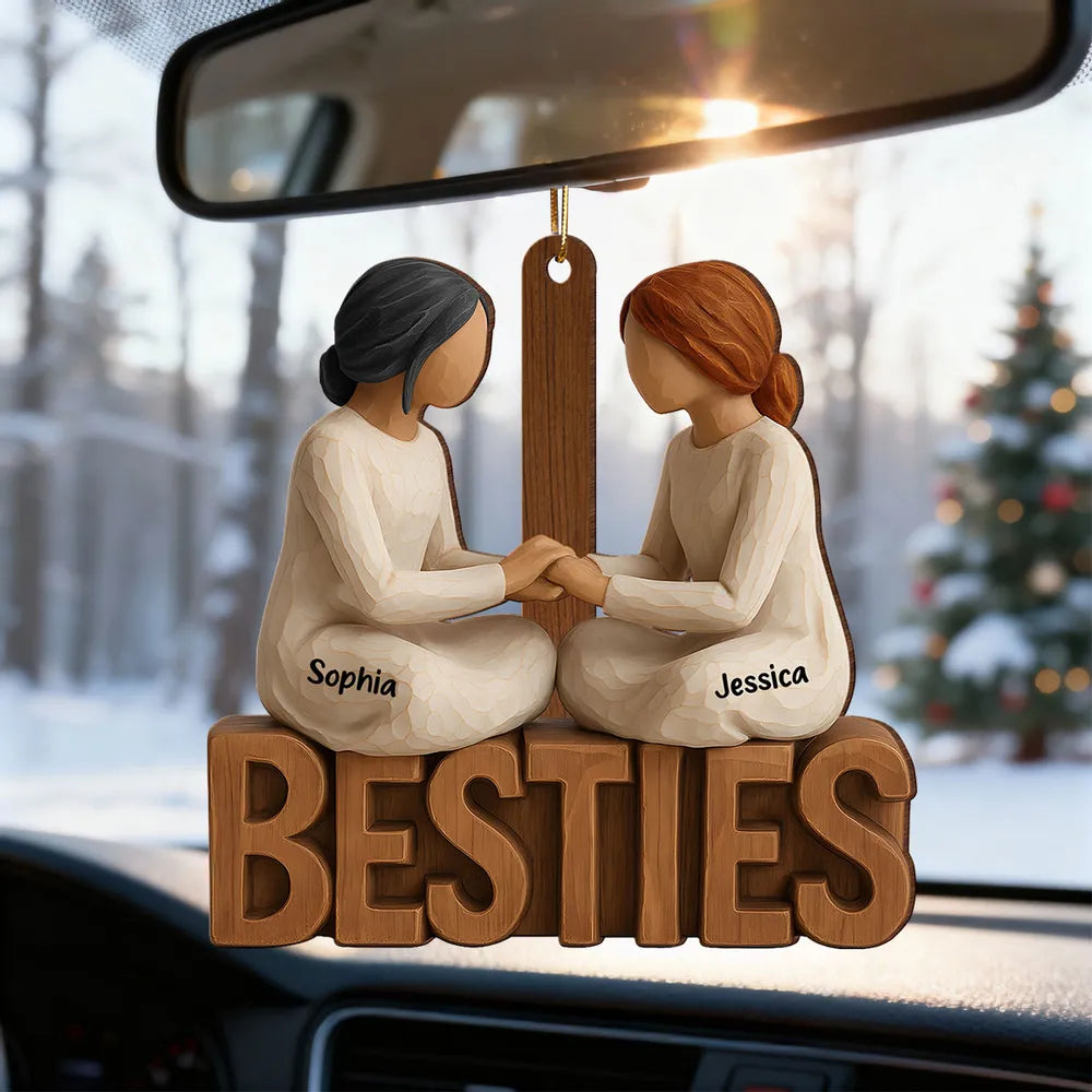 Personalized Best Friends Ornament - Custom Names Figurine for Friendship Gift Ornament MagicInPrints