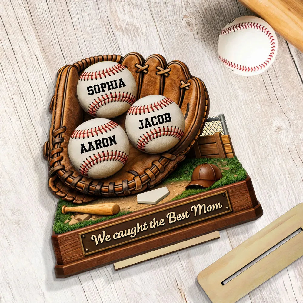 Personalized Baseball Glove Display for Mom - Mother's Day Gift Plaque MagicInPrints