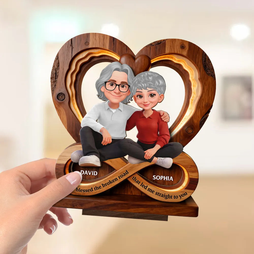 Personalized Wooden Heart Sculpture for Couples - Anniversary Gift Plaque MagicInPrints
