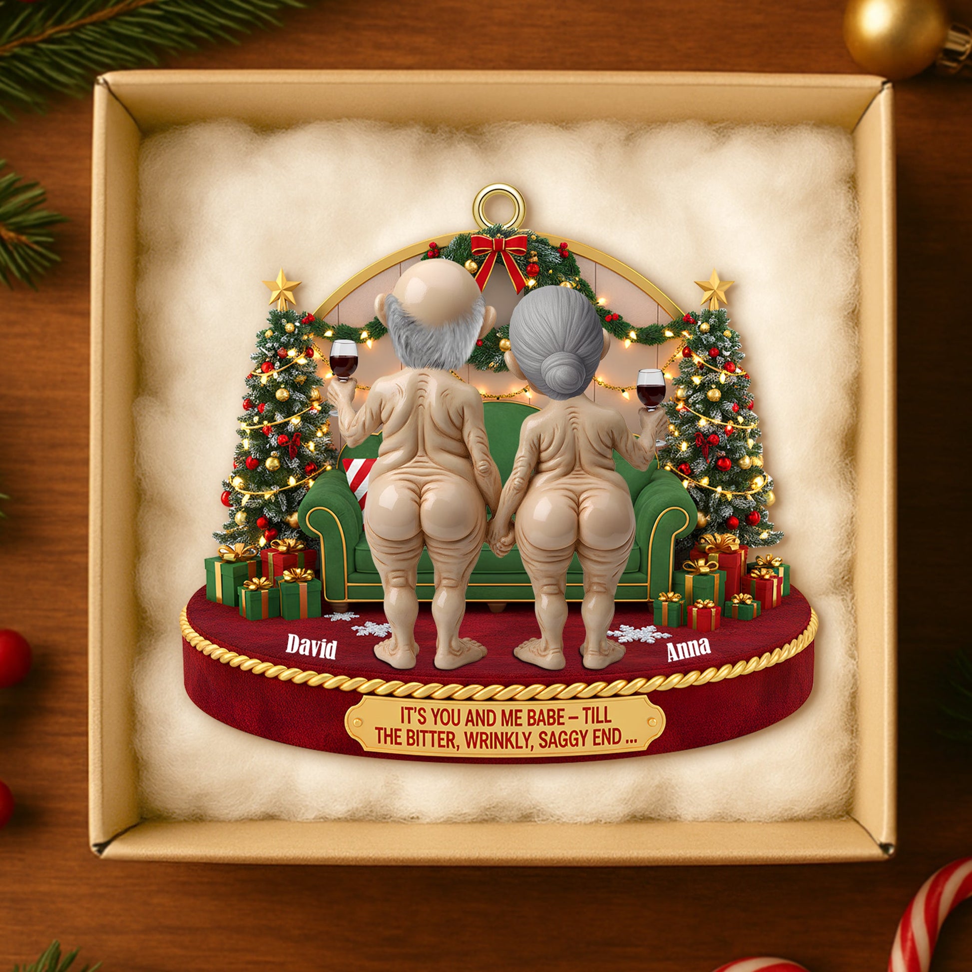 It's You and Me Babe - Personalized Christmas Ornament for Drinking Lovers Ornament MagicInPrints