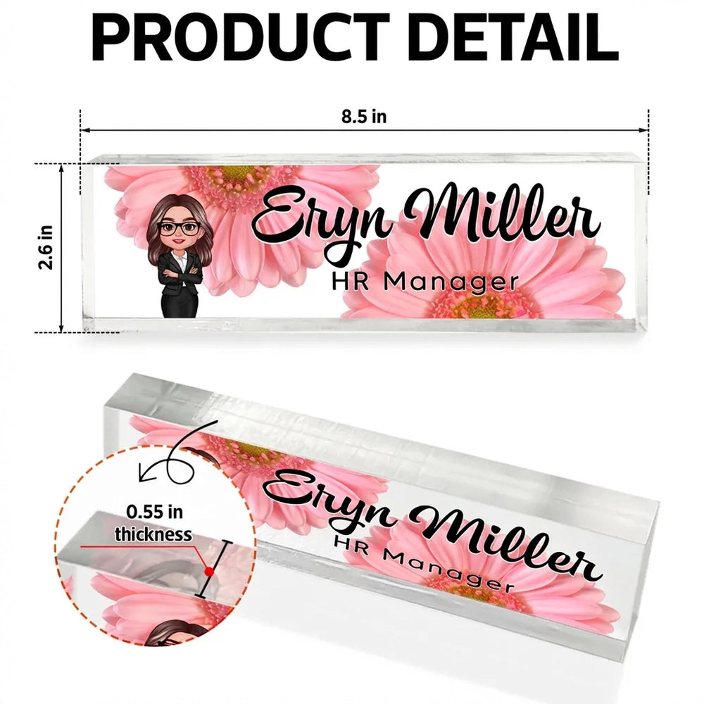 Custom Acrylic Desk Name Plate for Professionals - Office Decor Plaque MagicInPrints