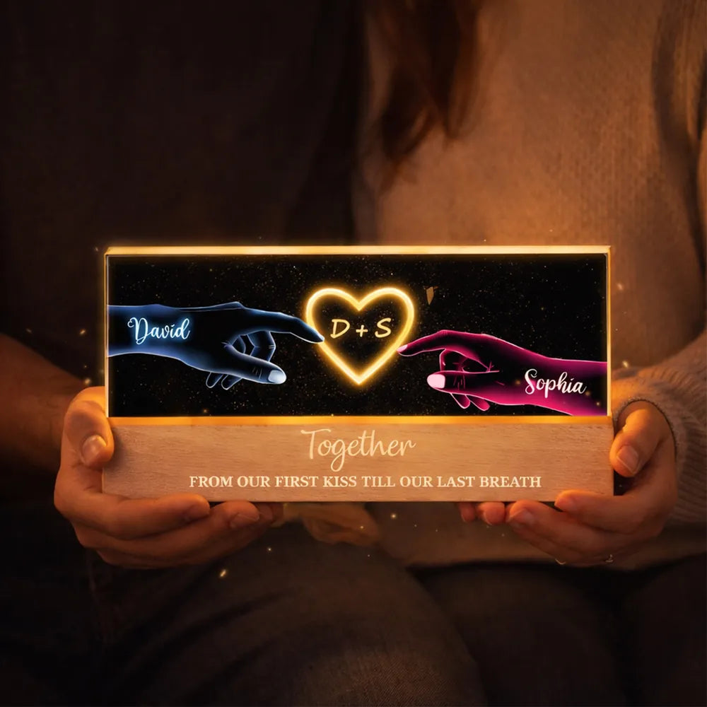 Personalized LED Night Light for Couples with Custom Names - Romantic Gift Plaque MagicInPrints