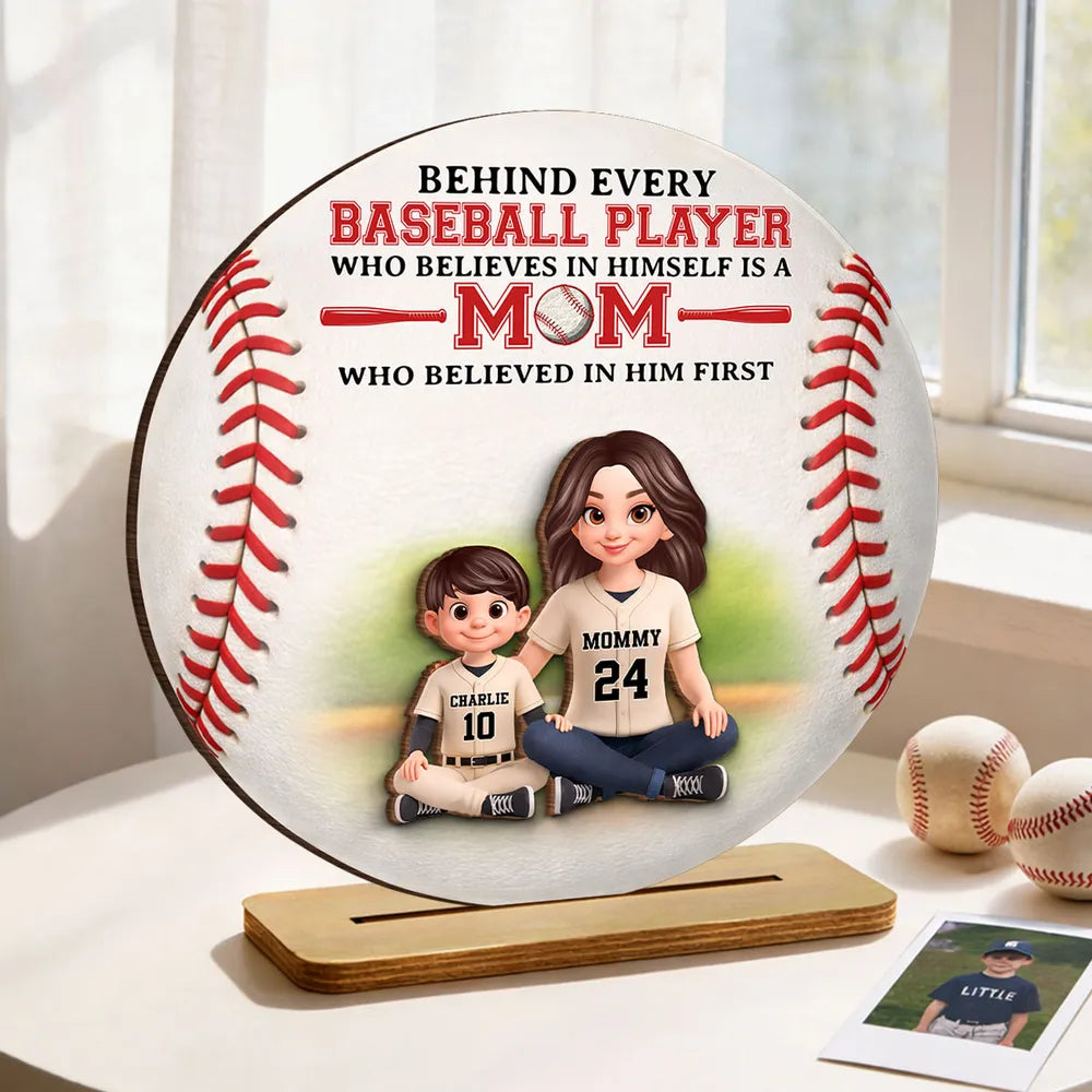 Personalized Baseball Mom Gift Plaque for Son - Sentimental Sports Decor Plaque MagicInPrints