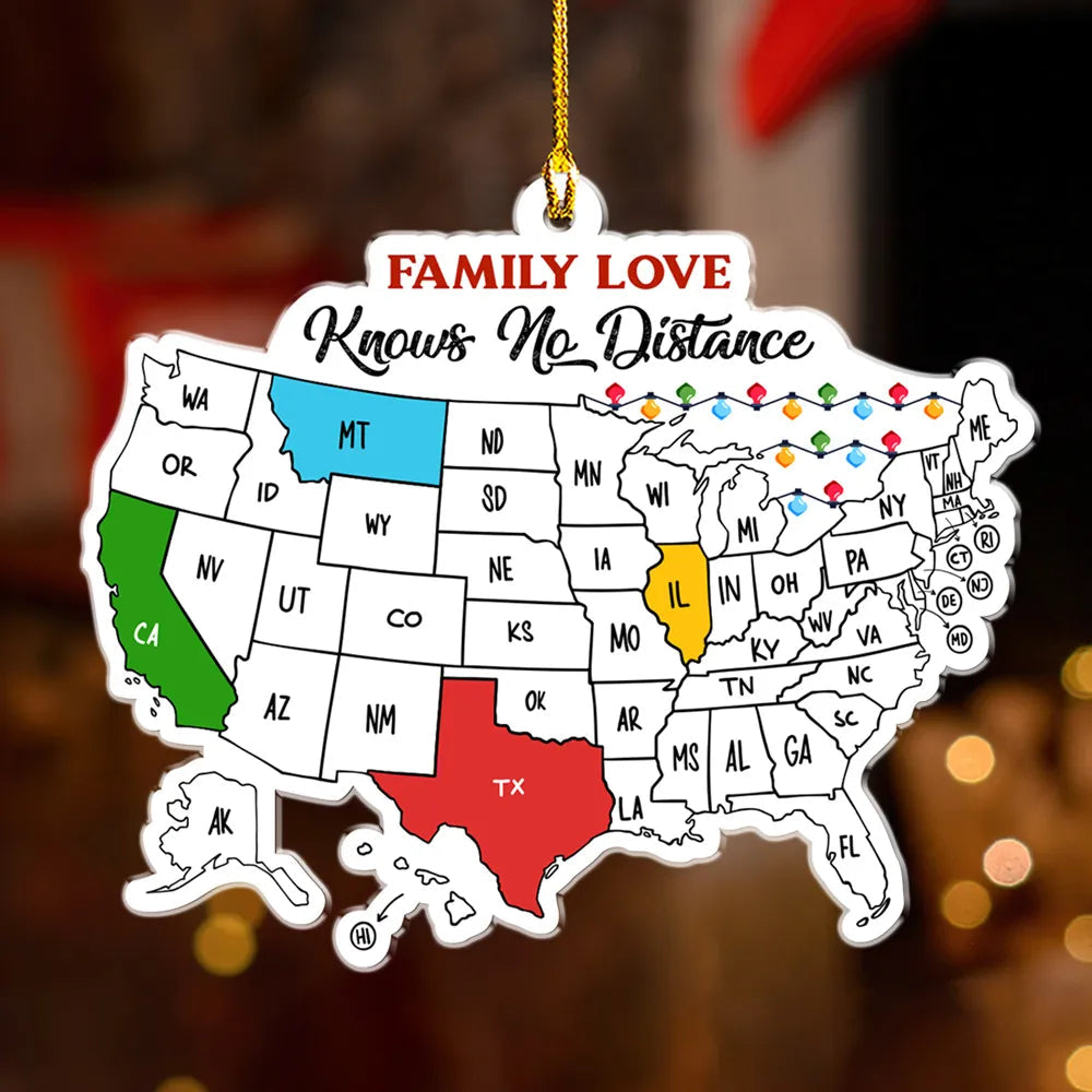Custom Family Map Ornament for Christmas - Personalized Gift for Loved Ones Ornament MagicInPrints