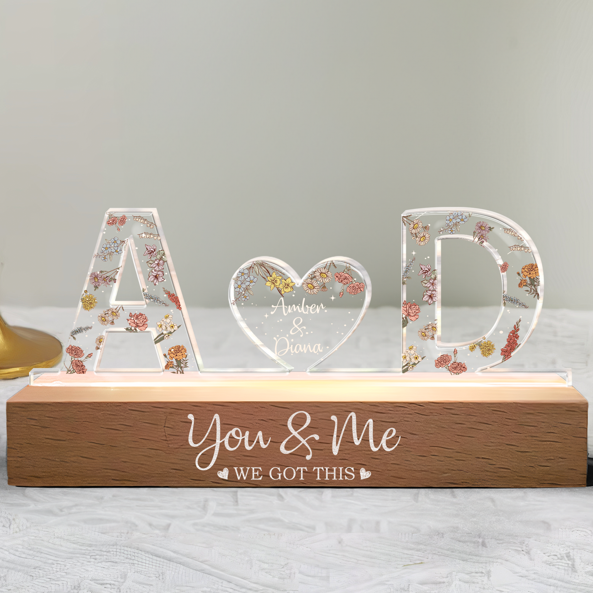 Personalized LED Night Light for Couples - Romantic Home Decor Gift Plaque MagicInPrints
