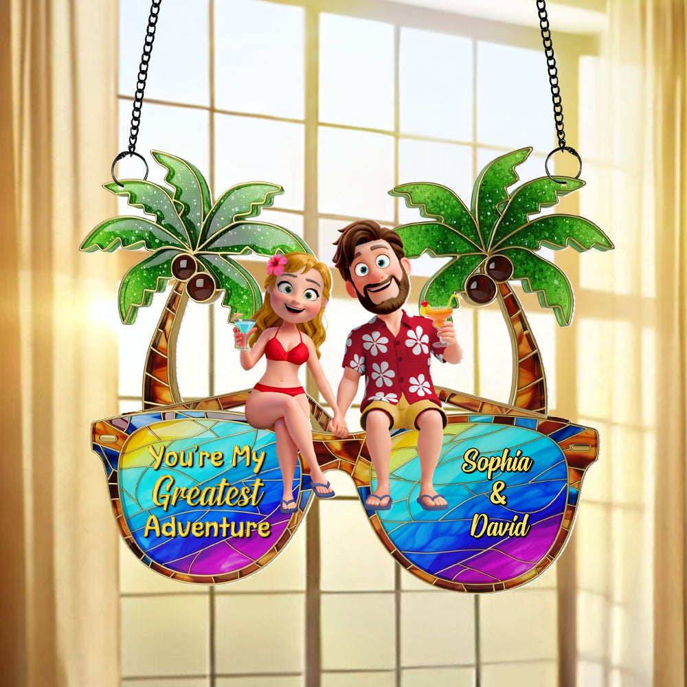 Personalized Gifts For Couple Suncatcher Ornament, Tropical Vacation 01tgtn220725hg Ornament MagicInPrints
