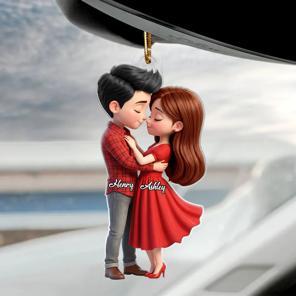 Personalized Couple Car Hanging Ornament for Lovers - Romantic Gift Car Hanger MagicInPrints