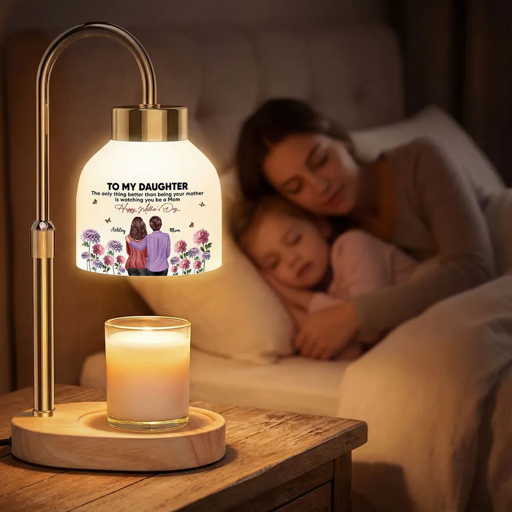 Personalized Daughter Lamp Gift for Mother's Day - Sentimental Message and Floral Design Lamp MagicInPrints