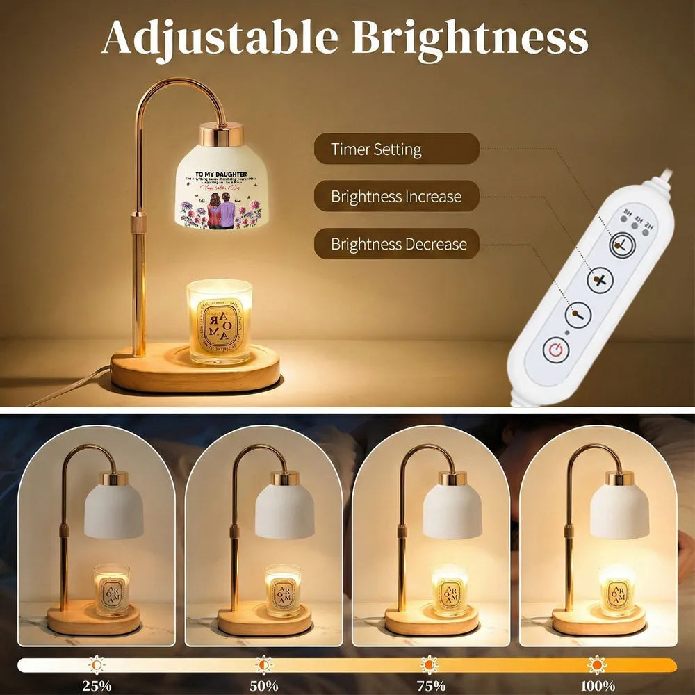 Personalized Daughter Lamp Gift for Mother's Day - Sentimental Message and Floral Design Lamp MagicInPrints