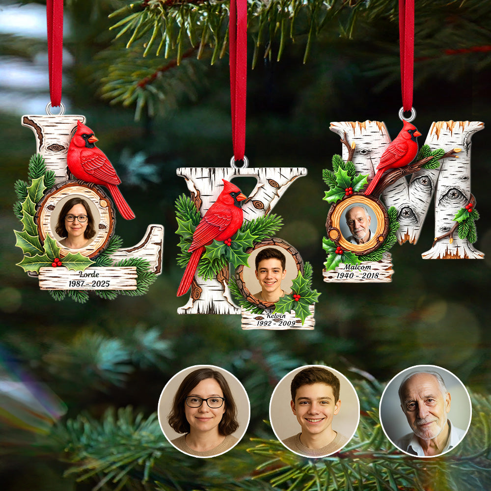 Cherished Memories: Personalized Cardinal Ornament - Unique Gift for Loved Ones Ornament MagicInPrints