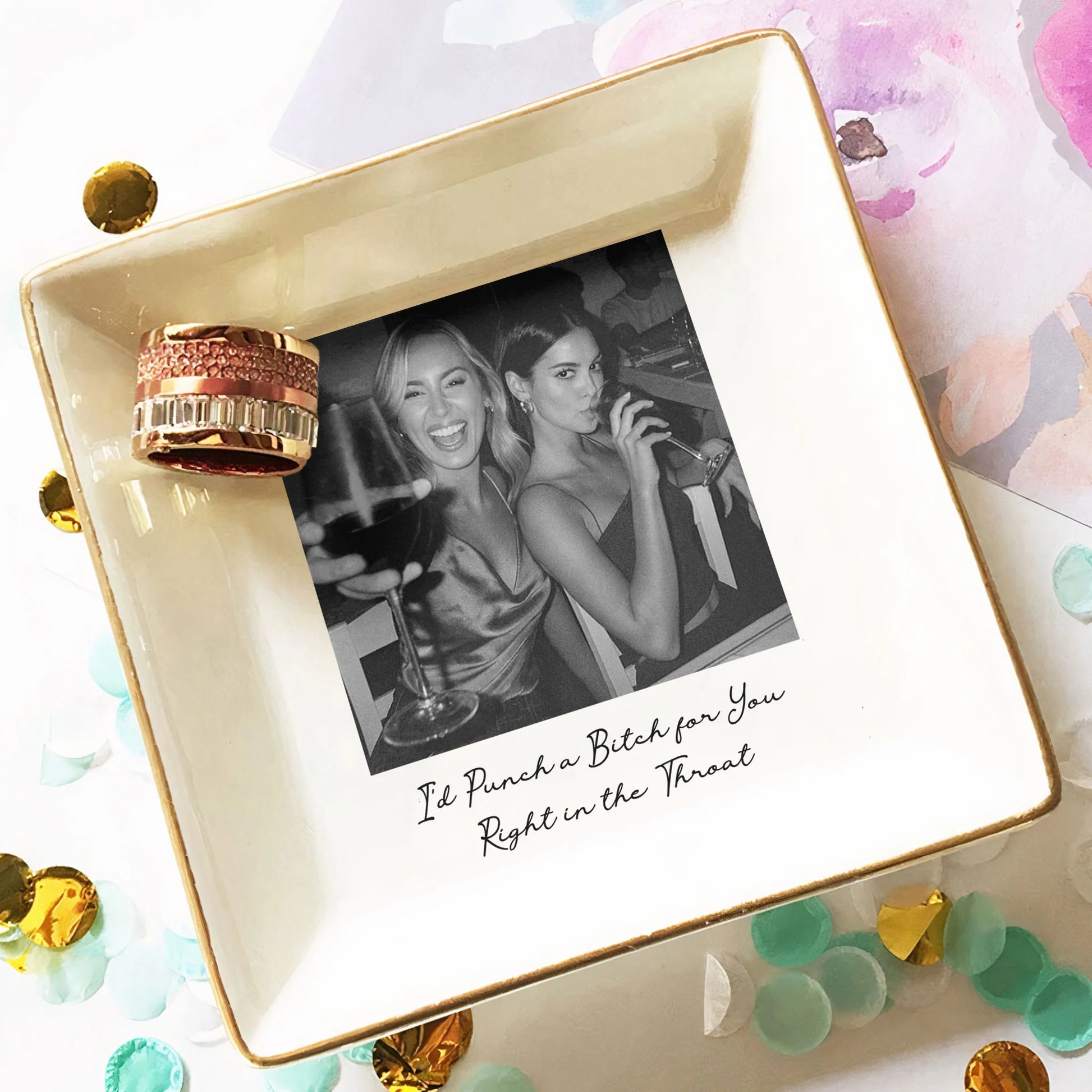 Custom Ceramic Photo Plates for Friends - Sentimental Gift for Special Occasions Jewelry MagicInPrints