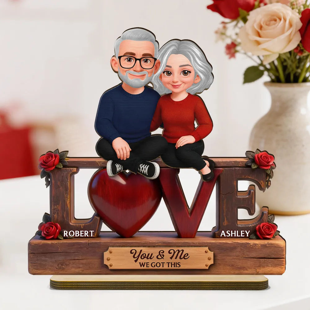 Personalized Couple Figurine Romantic Love Sculpture - Anniversary Gift Plaque MagicInPrints