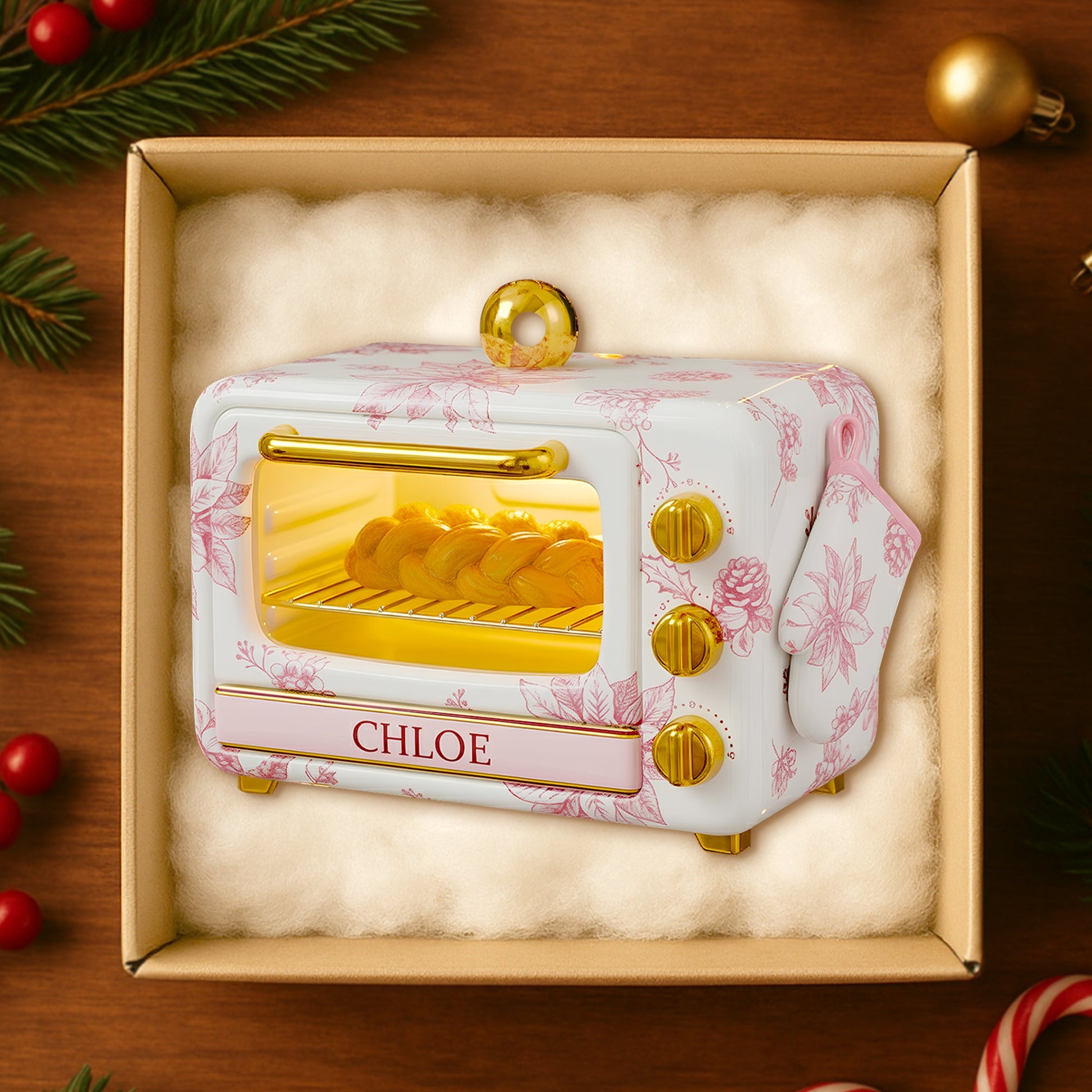Baking Oven Toile de Jouy Christmas Ornament Gifts For Bakers Ornament MagicInPrints