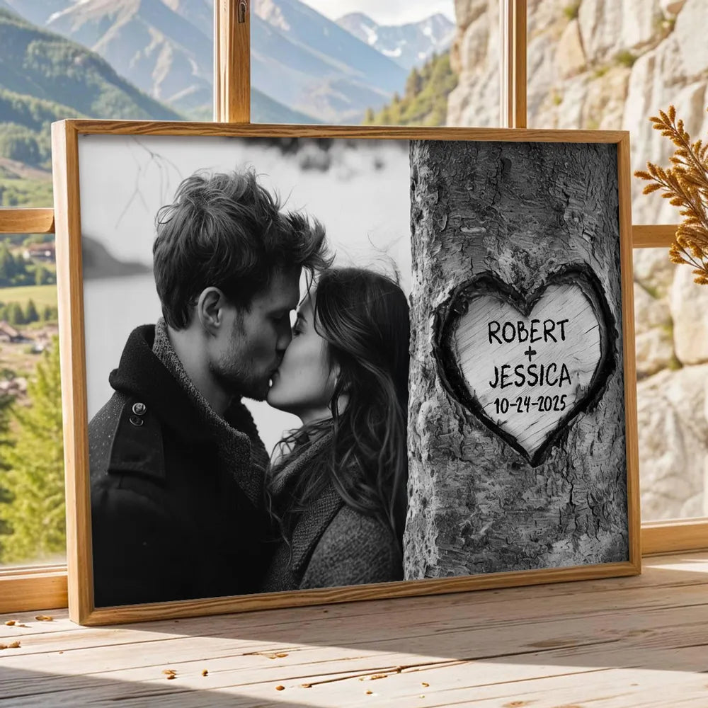 Personalized Couple Photo Canvas Print for Anniversary - Romantic Gift Poster or Canvas MagicInPrints