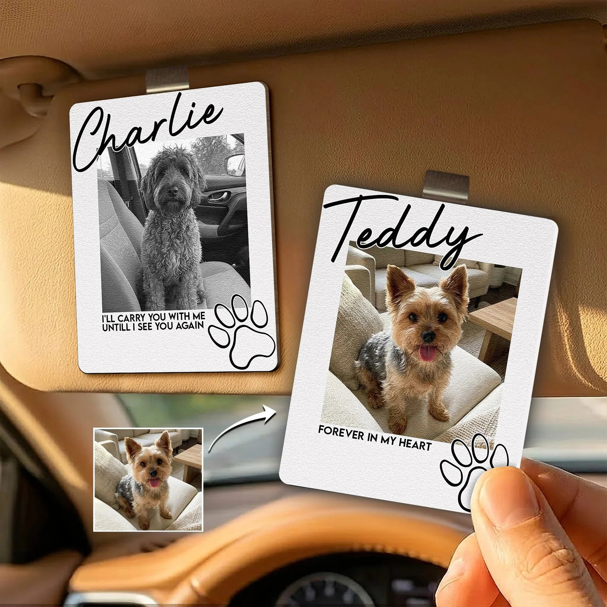 Custom Pet Memorial Plaque for Dog Lovers - Forever in My Heart Car Hanger MagicInPrints