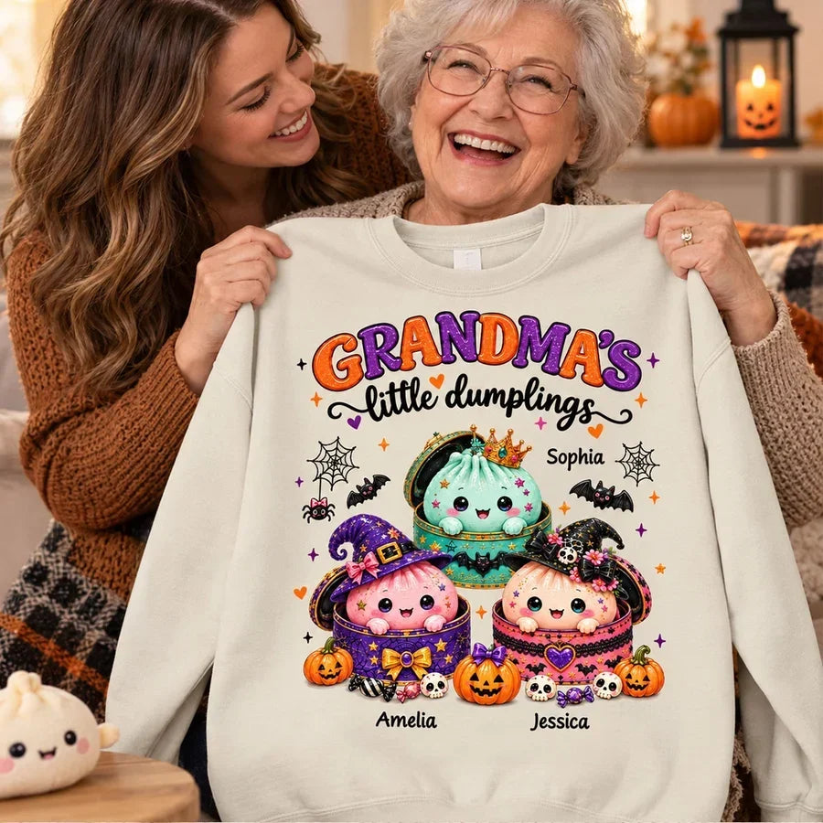 Personalized Halloween Classic Tee for Grandma with Cute Illustration