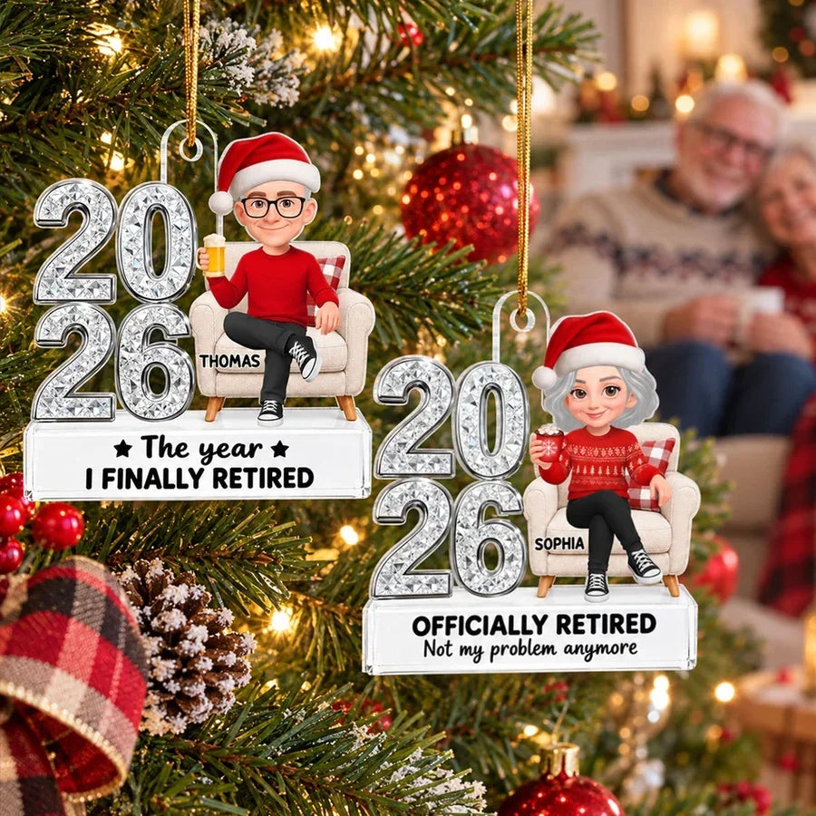 Personalized Acrylic Retirement Ornament Funny Gift for Coworker