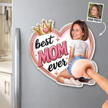 Load image into Gallery viewer, Personalized Acrylic Magnet with Heart Crown for Mom Gift
