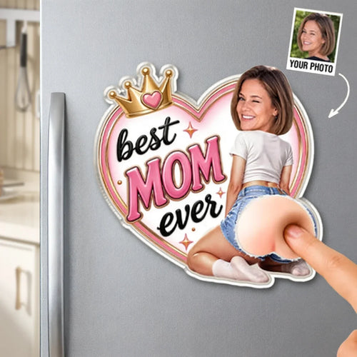 Personalized Acrylic Magnet with Heart Crown for Mom Gift