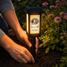 Load image into Gallery viewer, Personalized Solar Memorial Garden Light with Photo &amp; Name Remembrance Gift for Loved Ones
