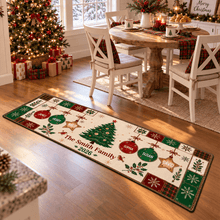 Load image into Gallery viewer, Personalized Christmas Doormat with Tree &amp; Ornaments - Unique Family Gift
