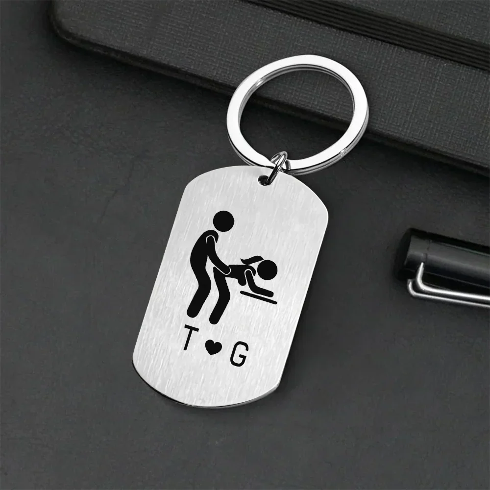 Personalized Metal Keychain Unique Romantic Gift for Couple