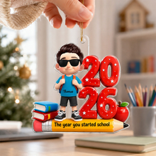 Load image into Gallery viewer, Personalized Acrylic Ornament The Year You Started School Gift for Family
