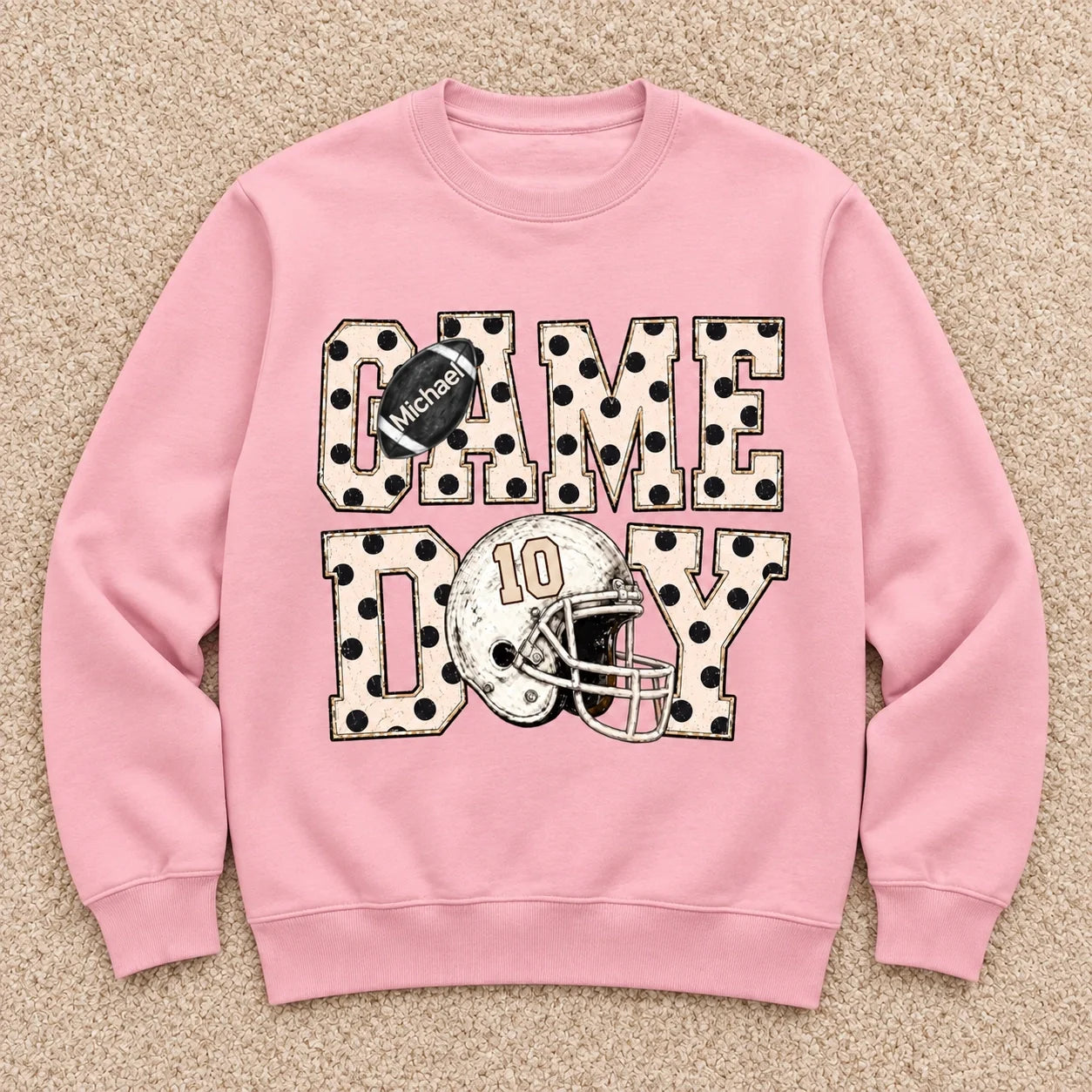 Personalized Game Day Sweatshirt Custom Name & Number Football Gift for Fan