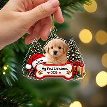Load image into Gallery viewer, Personalized Pet Photo Acrylic Ornament My First Christmas Gift for Pet Parents
