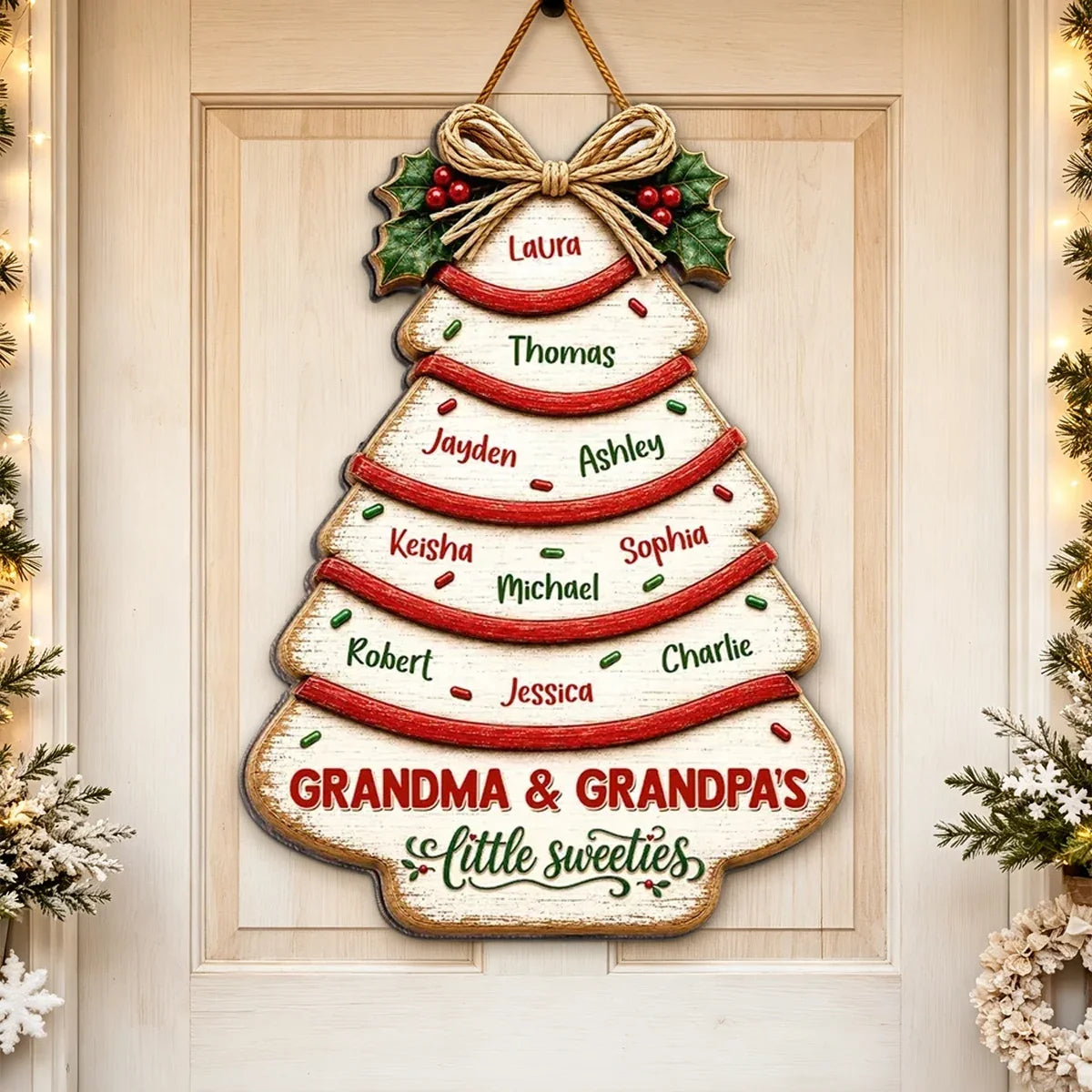 Personalized Wooden Sign for Grandma & Grandpa's Family Gift