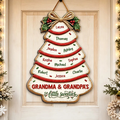 Personalized Wooden Sign for Grandma & Grandpa's Family Gift