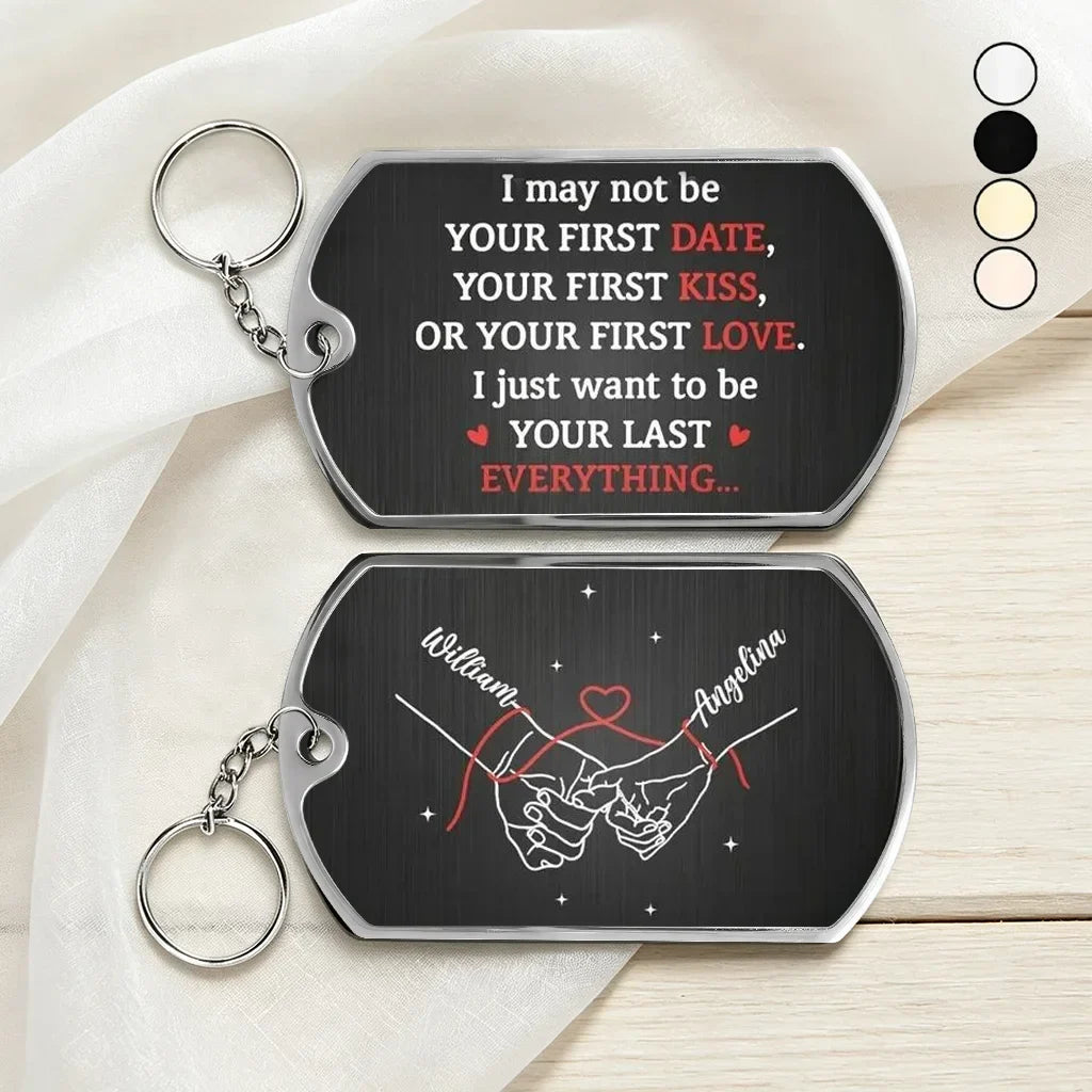 Personalized Metal Keychain with Love Quote for Couple Gift