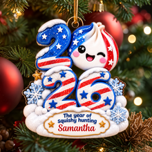 Load image into Gallery viewer, Personalized American Flag Christmas Ornament Custom Name Year Gift for Teens

