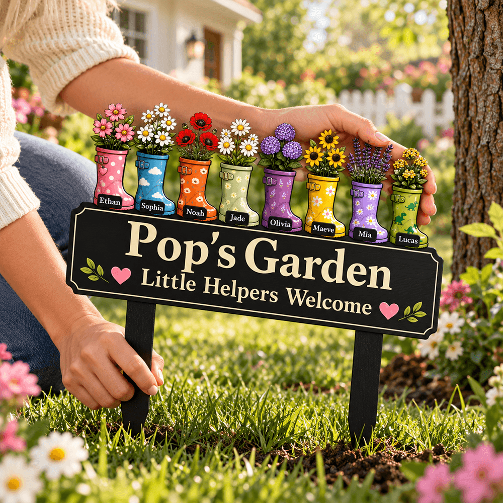 Personalized Garden Metal Stake Custom Name for Grandpa