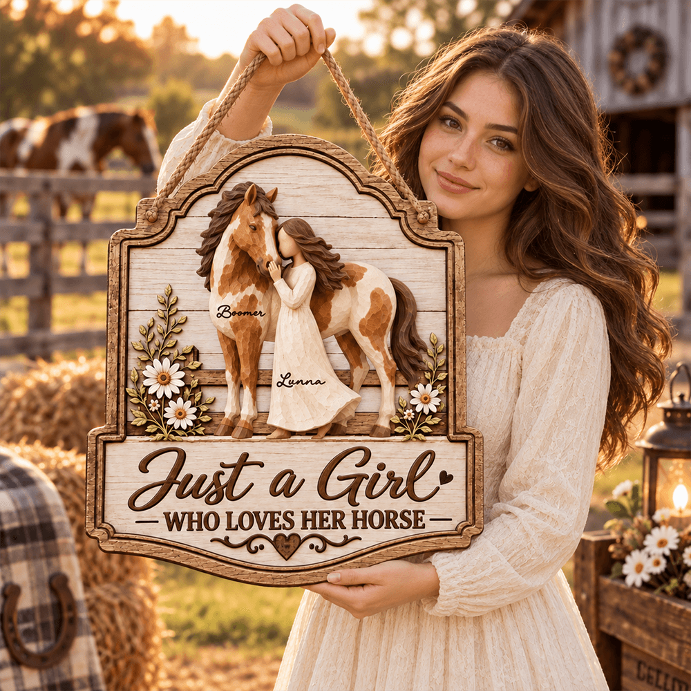 Personalized Wooden Sign for Horse Lover Gift Idea Custom Art