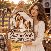 Load image into Gallery viewer, Personalized Wooden Sign for Horse Lover Gift Idea Custom Art
