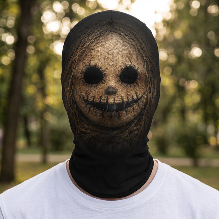 Personalized Mesh Print Balaclava Hat Custom Spooky Face for Halloween Family Party