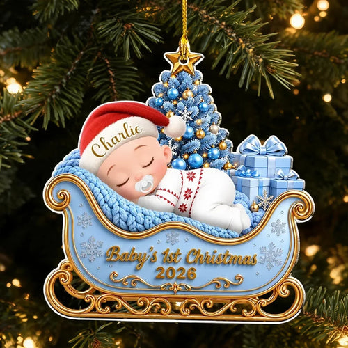 Personalized Baby's First Christmas Ornament Unique Gift for New Parents