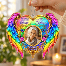 Load image into Gallery viewer, Personalized Acrylic Car Hanger with Rainbow Angel Wings Remembrance Gift
