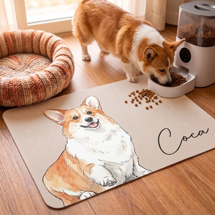 Personalized Flannel Pet Mat Custom Dog Portrait Gift for Dog Lovers