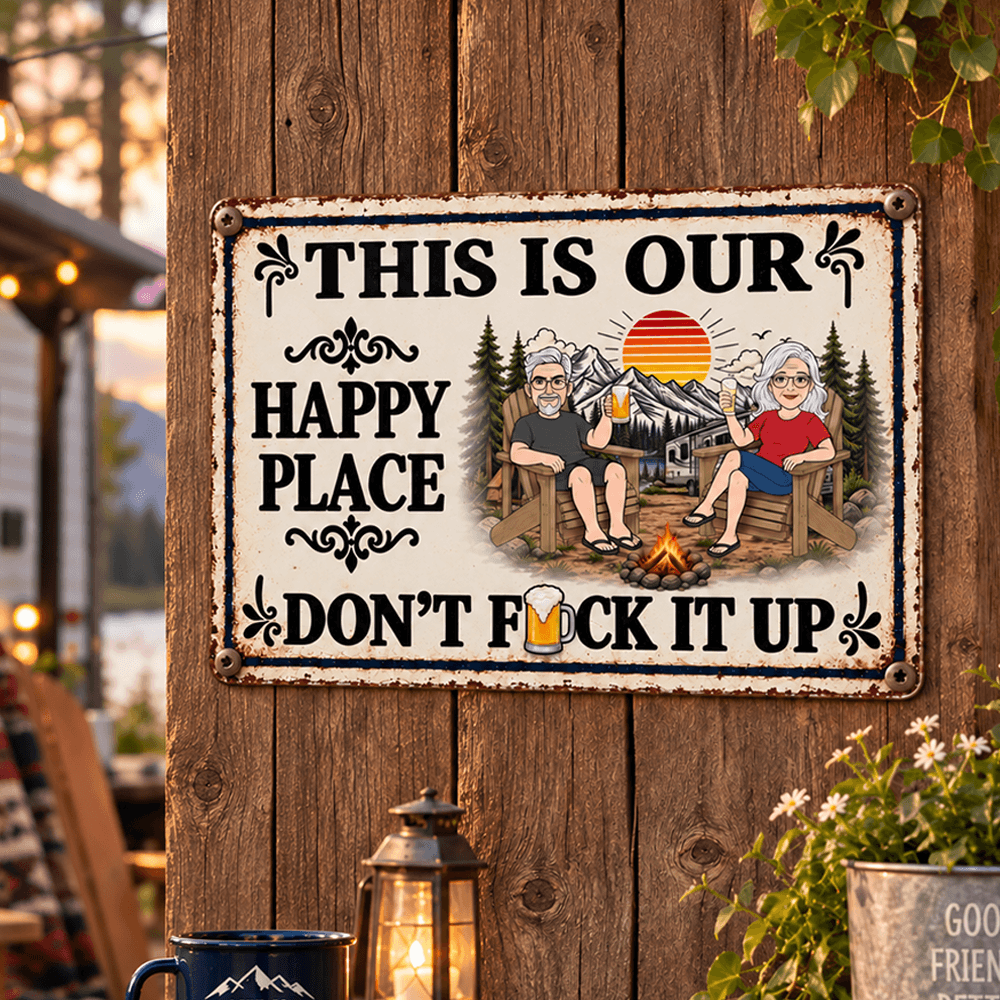 Personalized Rustic Couple Metal Sign Custom Gift for Couples