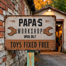 Load image into Gallery viewer, Personalized Iron Sign for Grandpa, Custom Workshop Decor, Unique Gift for Papa
