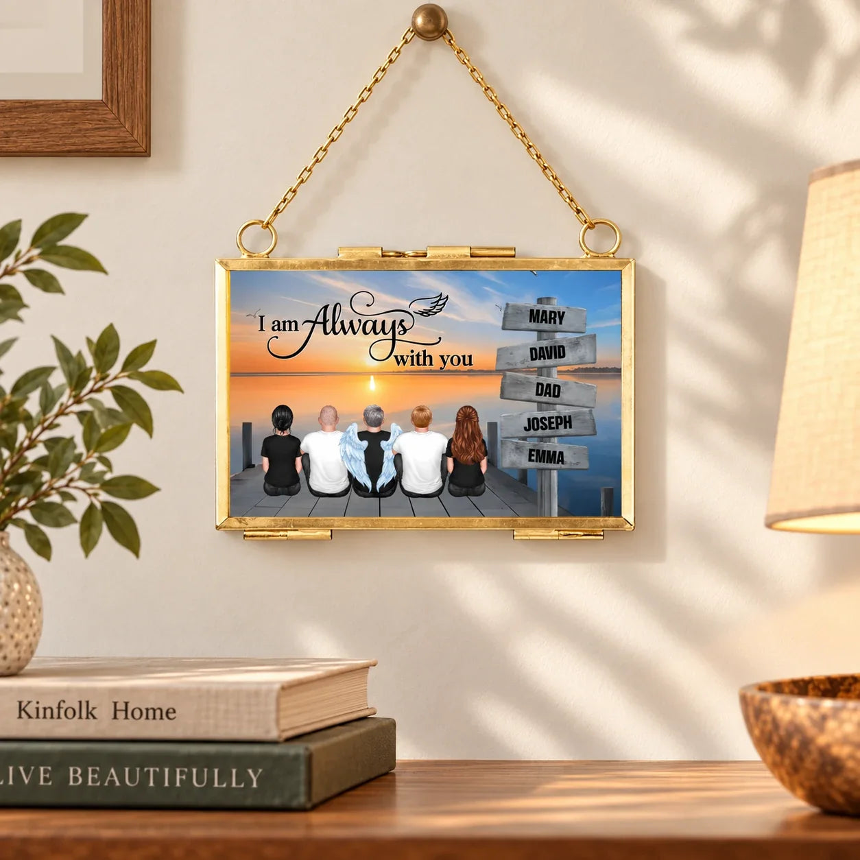 Personalized Family Memorial Photo Frame Ornament Custom Name I Am Always With You Gift