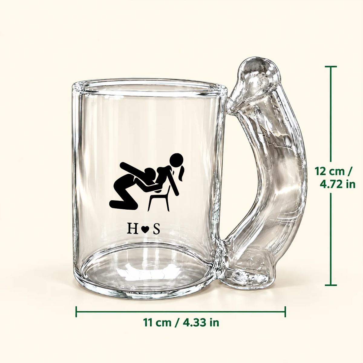 Personalized Glass Mug with Cheeky Quote for Couples Gift