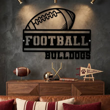 Load image into Gallery viewer, Personalized Football Shaped Metal Sign Gift for Dad Coach
