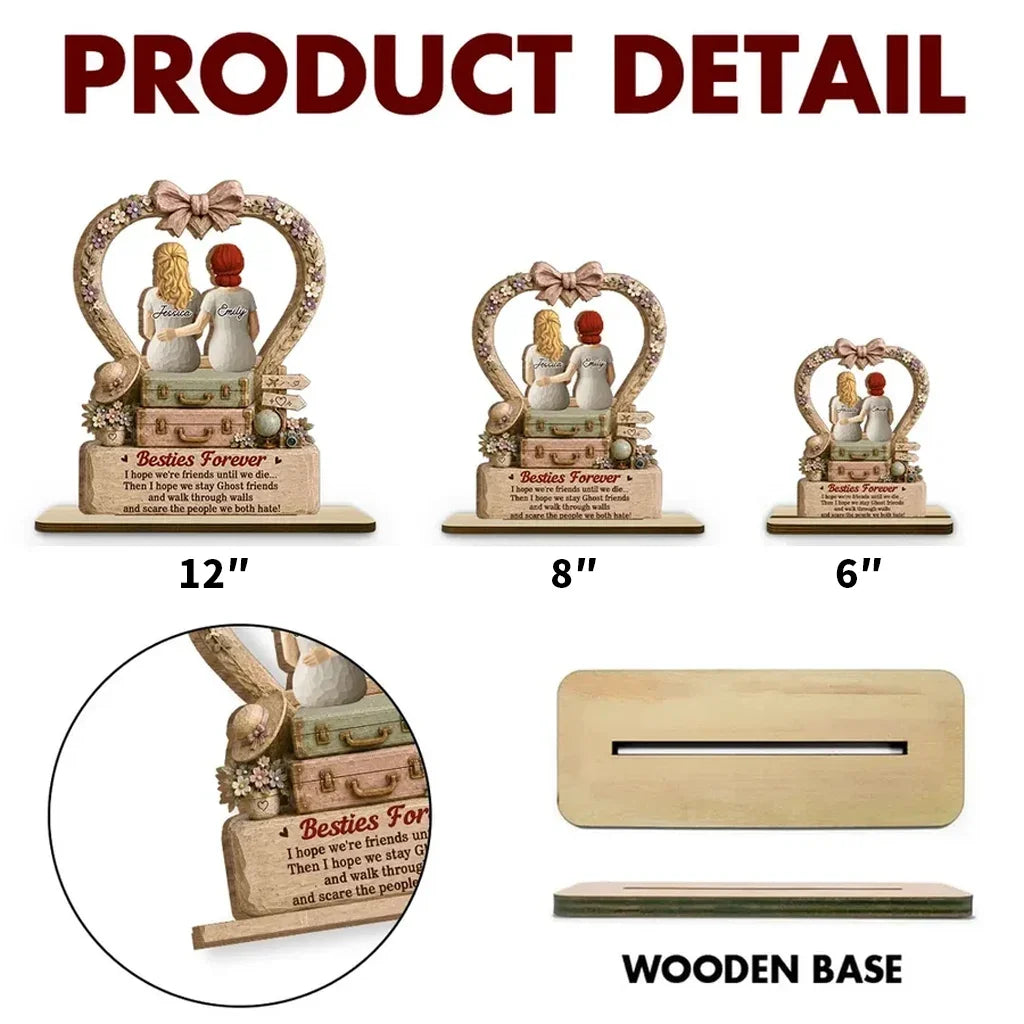 Personalized 2-Layer Wooden Plaque Gift for Best Friend