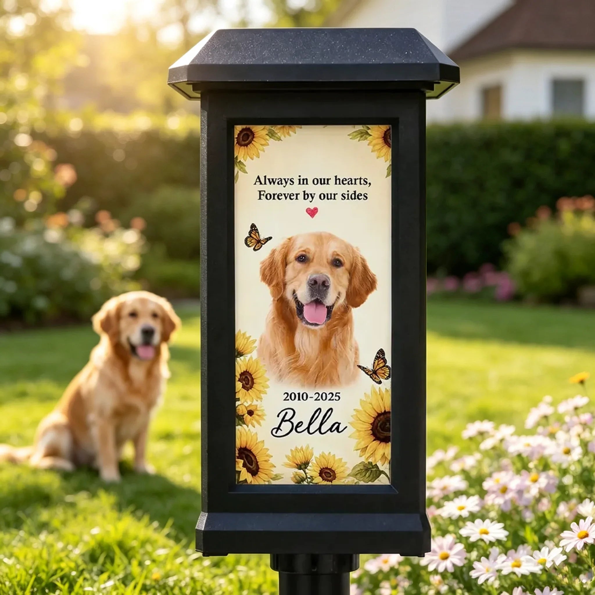 Personalized Solar Garden Stake Light Dog Memorial Tribute Gift