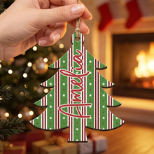 Load image into Gallery viewer, Personalized Plaid Christmas Tree Ornament Custom Family Gift
