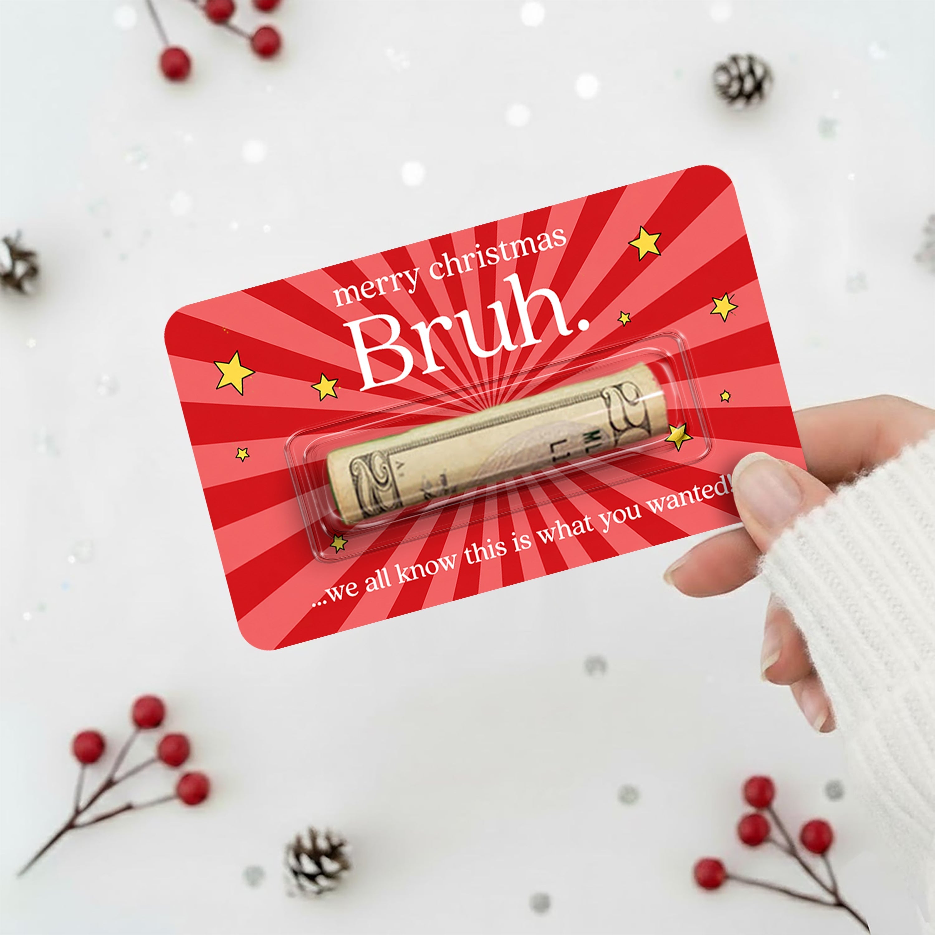 Personalized Santa Money Holder Card Unique Christmas Gift